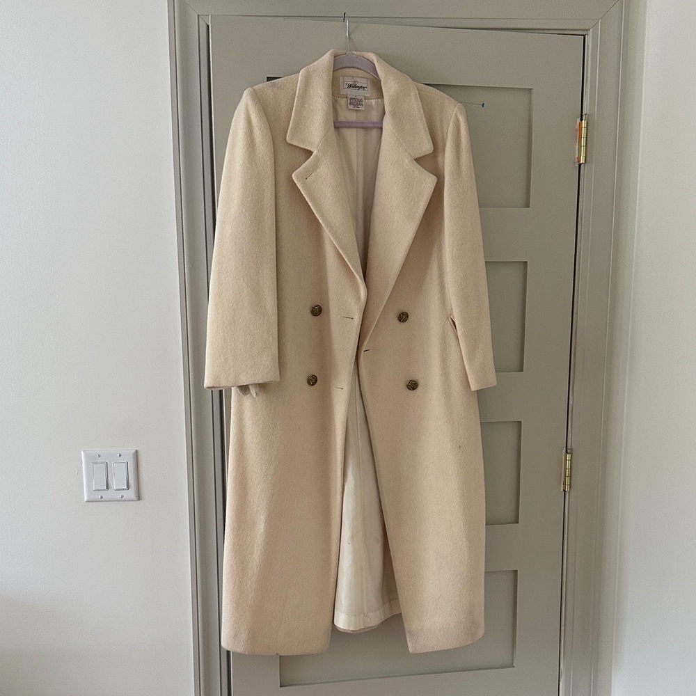 Worthington Cream Double-Breasted Trench Coat